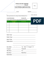 Pubali Bank Limited - Branch Internet Banking Application Form