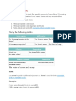 Use of Some and Any: Study The Following Tables