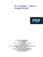 M13. U2. S3. Actividad 2. Plazos y Garantías de Pagos Fiscales