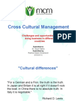 Cross Cultural Management: Challenges and Opportunities of Doing Business in Different Countries