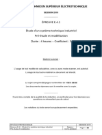 Epreuve E41 Bts Elec 2019 Sujet PDF