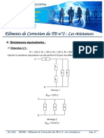 Eléments de Correction Du TD N°2: Les Résistances