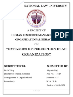 "Dynamics of Perception in An Organization": Chanakya National Law University