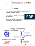 The Structures of Metals: Issues To Address..