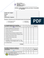 Contextualized Quarterly Performance Evaluation of Teachers S.Y. 2020-2021