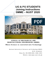 SMME Joining Instructions UG PG - Fall 2020