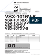 Pioneer Vsx-80 Vsx-1016 SM