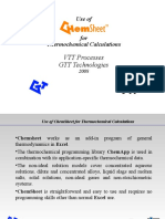 VTT Processes GTT Technologies: Use of For Thermochemical Calculations