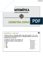 Lista de Exercícios Geometria Espacial PROMILITARES