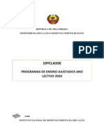 10 Classe Programas de Ensino Ajustados PDF