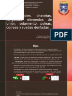 Ejes, Árboles, Chavetas, Lengüetas, Elementos de Unión, Rodamiento, Poleas, Correas y Ruedas Dentadas