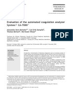 Evaluation of The Automated Coagulation Analyzer Sysmex CA-7000 2005