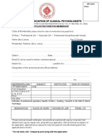 Indian Association of Clinical Psychologists: Application Form For Membership