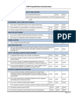 EHS Prequalification Questionnaire: Environmental Health and Safety (Ehs) Staffing