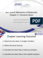 BFC 20903 (Mechanics of Materials) Chapter 5: Tranverse Shear