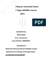 A Report Writing On Mammals Found in Koshi Tappu Wildlife Reserve 2075