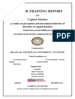 Summer Internship Report On Capital Market