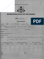 Proyecto de Ordenanza :acuerdo Con El Rincón Club de Campo y El Gobierno Municipal Neuquino