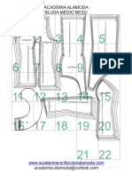 Academia Alamoda Blusa Medio Beso: Costado Delantero X1 Costado Posterior X1 Costado Posterior X1