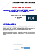 Aditivos Modificadores Nucleantes, Retardantes de Llama y Pigmentos y Colorantes.