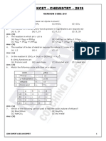 Kcet - Chemistry - 2019: Version Code: D-5