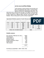 Project Report For Areca Leaf Plate Making: Monthly Expenses