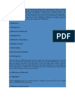 Reference 2. Setting Out. 3. Selection of Material. 4. Equipments. 5. Methods of Operation. 6. Quality Control. 7. Work Safety. 8. Environmental Safety. 2.0 Setting Out