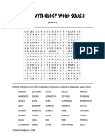 Greek MYTHOLOGY Word Search: (Difficult)