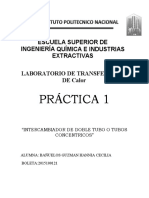 Práctica 1: Escuela Superior de Ingeniería Química E Industrias Extractivas Laboratorio de Transferencia DE Calor