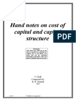 Hand Notes On Cost of Capital and Capital Structure: Composed By: H. B. Hamad