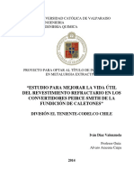 Estudio para Mejorar La Vida Útil Del Revestimiento Refractario en Los Convertidores Peirce Smith de La Fundición de Caletones