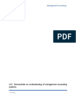 Management Accounting: LO1. Demonstrate An Understanding of Management Accounting Systems