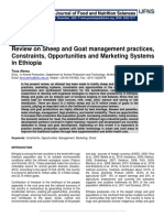 Review On Sheep and Goat Management Practices, Constraints, Opportunities and Marketing Systems in Ethiopia