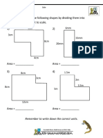 Area Sheet 6: Work Out The Area of The Following Shapes by Dividing Them Into Rectangles. They Are Not To Scale. 1) 2)