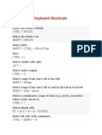 List of Excel Keyboard Shortcuts