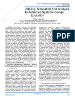 The Role of Modeling, Simulation and Analysis Stage in Mechatronics Systems Design Education PDF