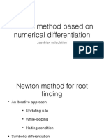 Newton Method Based On Numerical Differentiation: Jacobian Calculation