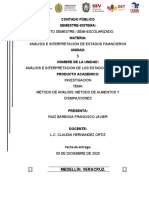 Metodo de Aumentos y Disminuciones Analisis Financiero