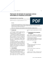 Fabricación Del Dentado de Engranajes Cónicos Helicoidales en Fresadoras Universales PDF