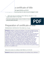 Nature of A Certificate of Title