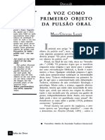 A Voz Como Primeiro Objeto Da Pulsão Oral PDF