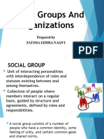 Social Groups and Organizations: Prepared by Fatima Zehra Naqvi