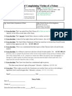 Affidavit of Complaining Victim of A Felony: Your Mailing Address Here City, State and ZIP Here