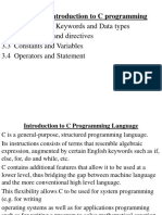 Chapter 3. Introduction To C Programming