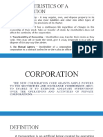 Characteristics of A Corporation