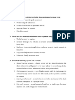 Cash 1. List The Five Primary Activities Involved in The Acquisition and Payment Cycle