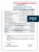 B.Tech V Semester (R18) Academic Calendar 2020-21