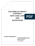 Doctrine of Privity Contract With Case Laws AND Exceptions