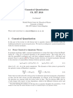 Canonical Quantization C6, HT 2016: 1.1 From Classical To Quantum Theory