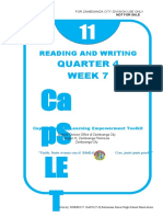 Quarter 4 Week 7: Ca PS LE T